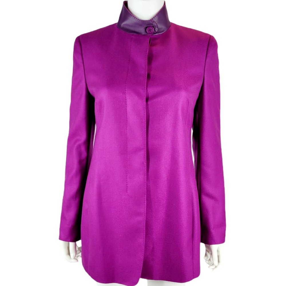 NEW AKRIS Purple Cashmere Long Jacket